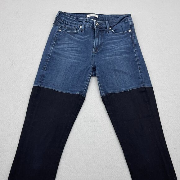 Good American Jeans Dark Wash Women Size 2/26 Mid Rise Good Legs Dual Color Blue - Picture 2 of 11